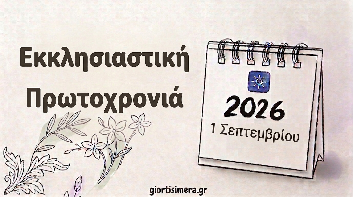 Εορτολόγιο 1 Σεπτεμβρίου 2026: Ποιοι γιορτάζουν – Εκκλησιαστική Πρωτοχρονιά και οι Άγιοι της ημέρας